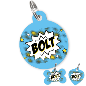 Personalised Pet ID Tag-Comic Turquoise