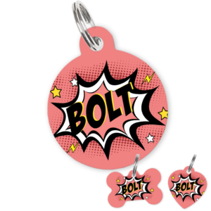 Personalised Pet ID Tag-Comic Peach